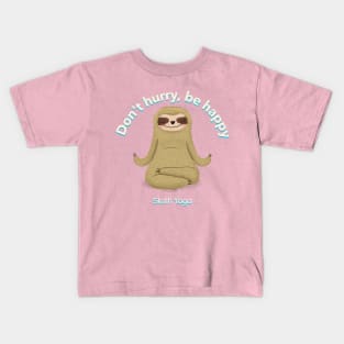 Lazy Sloth Funny Yoga Kids T-Shirt